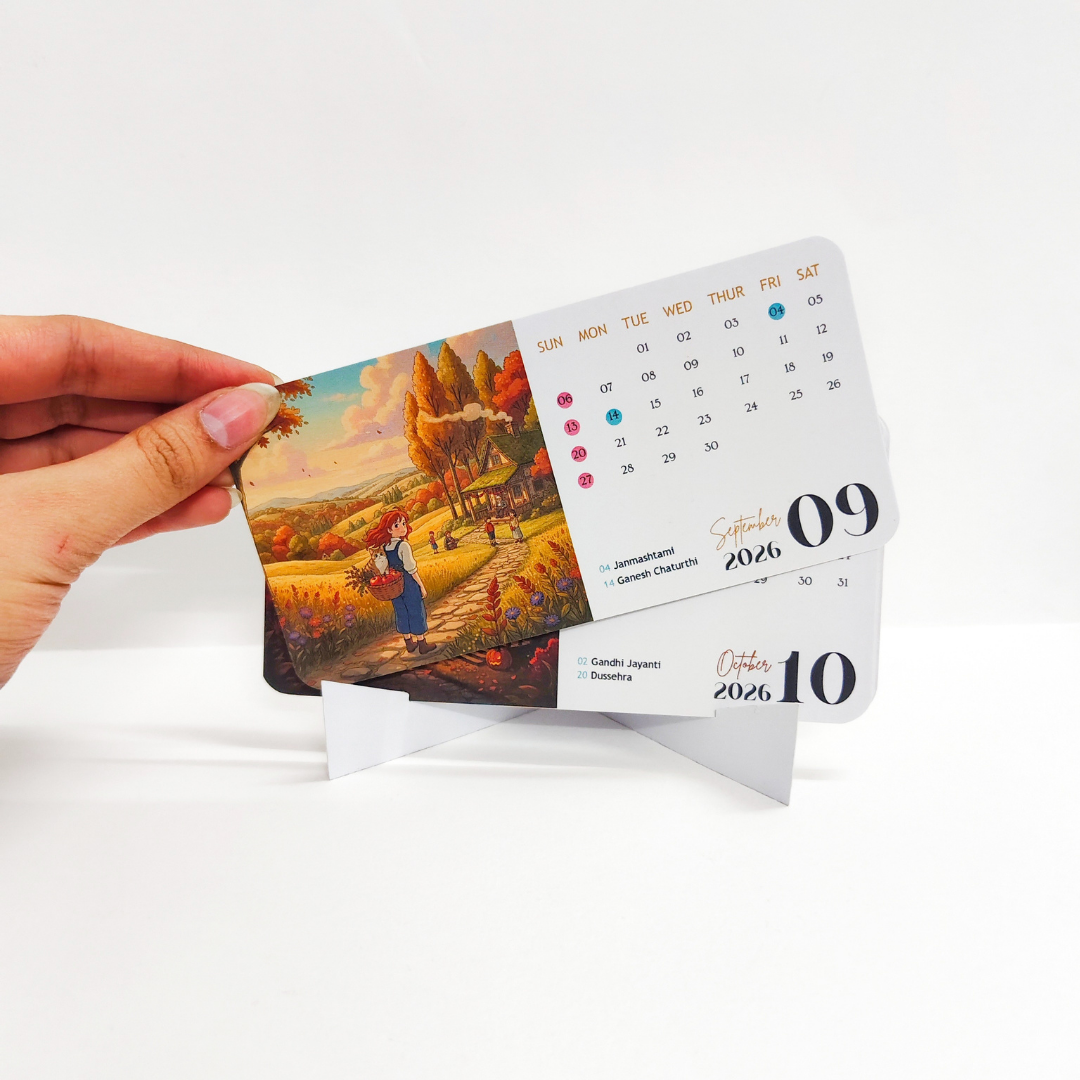 Whimsical World 2026 Desk Calendar – Studio Ghibli Inspired Aesthetic