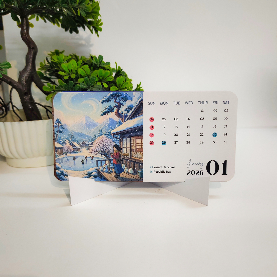 Whimsical World 2026 Desk Calendar – Studio Ghibli Inspired Aesthetic