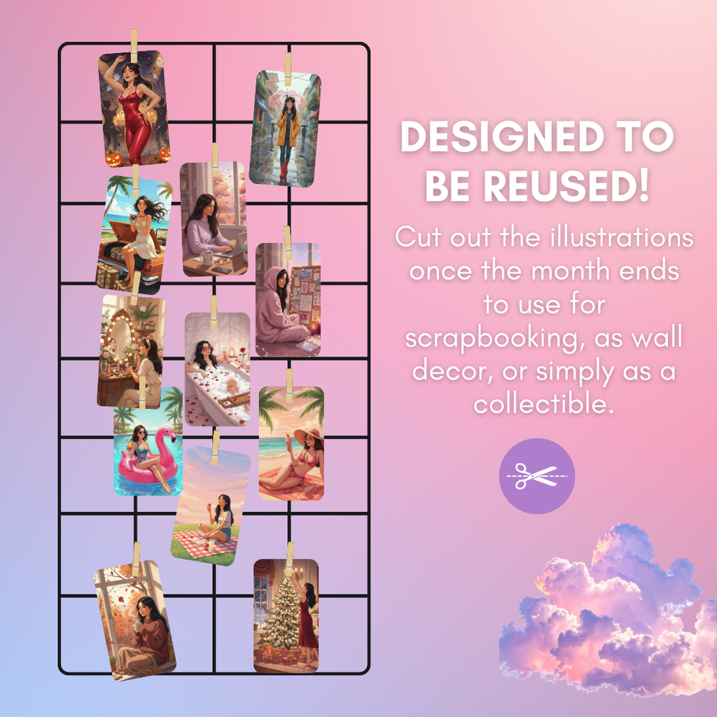 Just Girls Things 2026 Mini Desk Calendar – Daily Aesthetic & Self Care