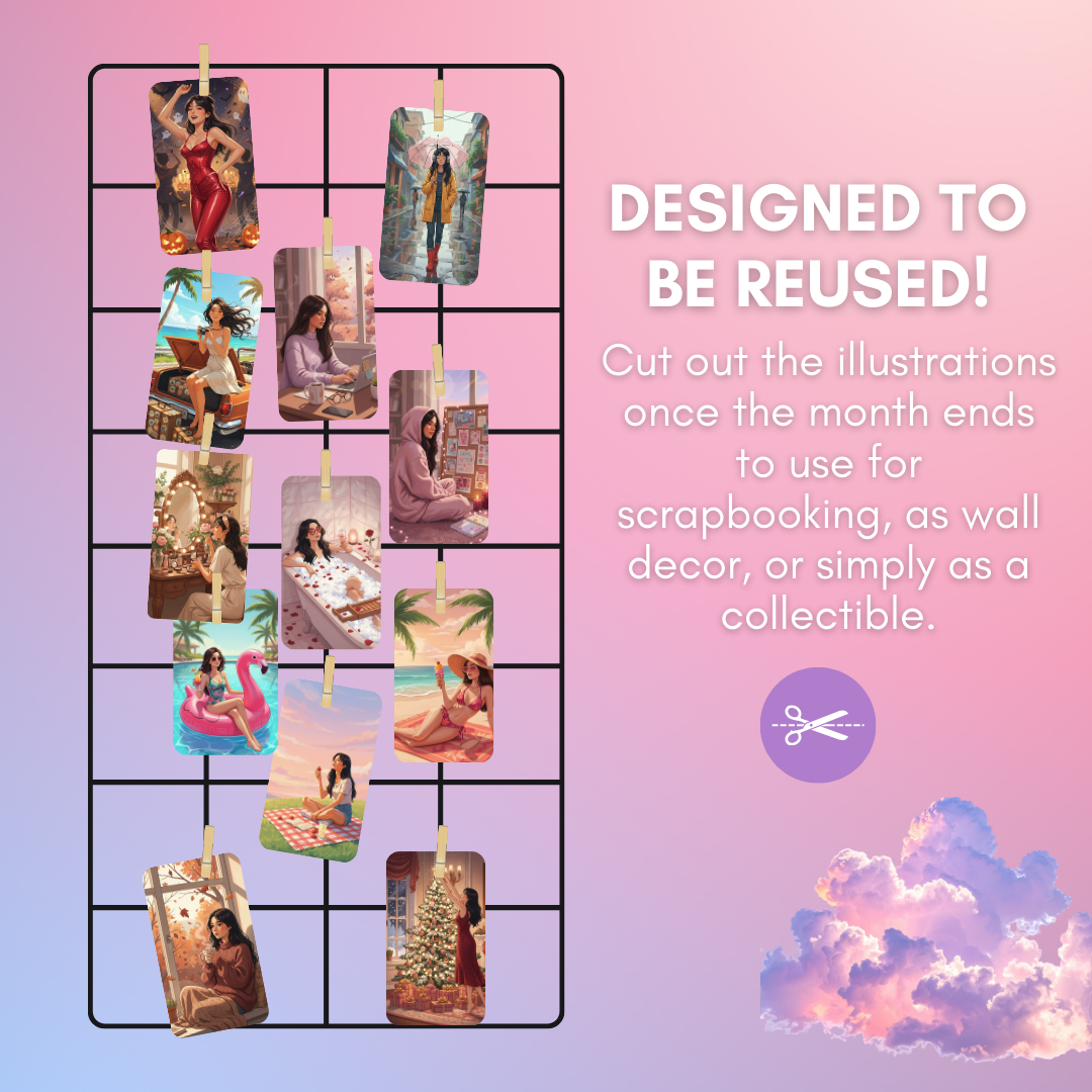 Just Girls Things 2026 Mini Desk Calendar – Daily Aesthetic & Self Care