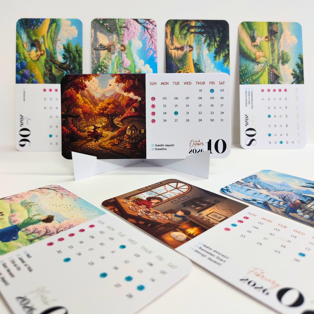 Whimsical World 2026 Desk Calendar – Studio Ghibli Inspired Aesthetic