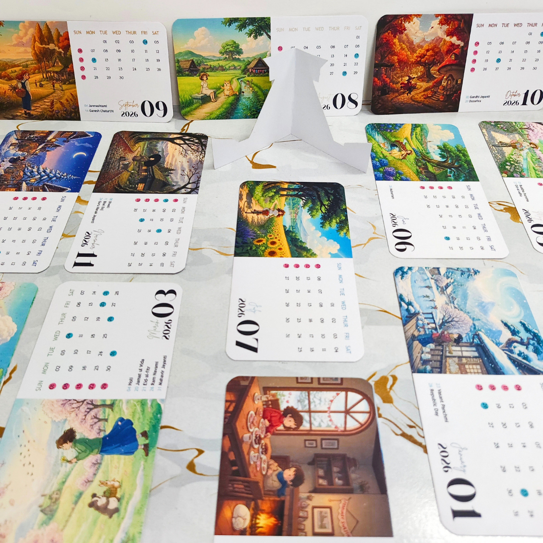 Whimsical World 2026 Desk Calendar – Studio Ghibli Inspired Aesthetic