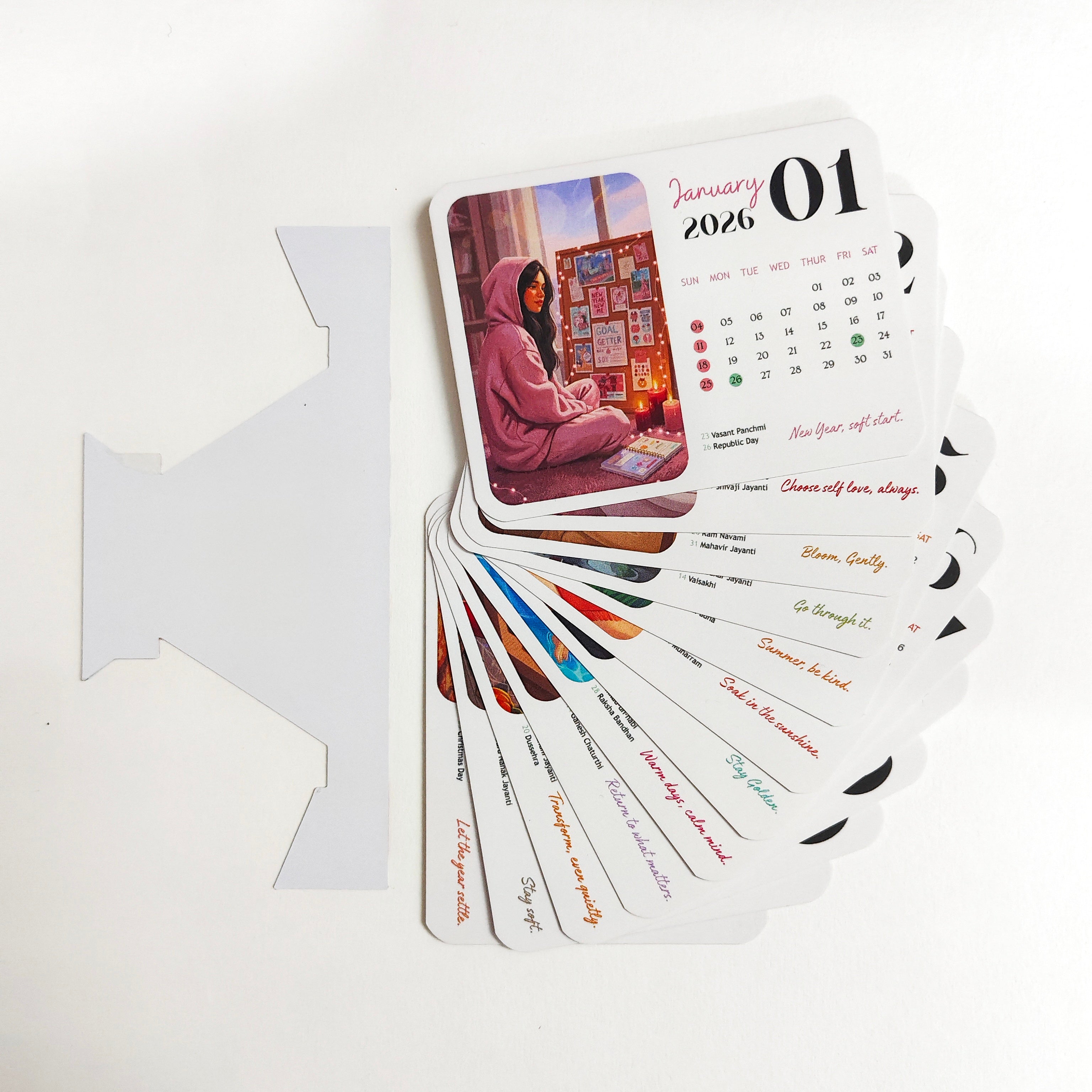 Just Girls Things 2026 Mini Desk Calendar – Daily Aesthetic & Self Care