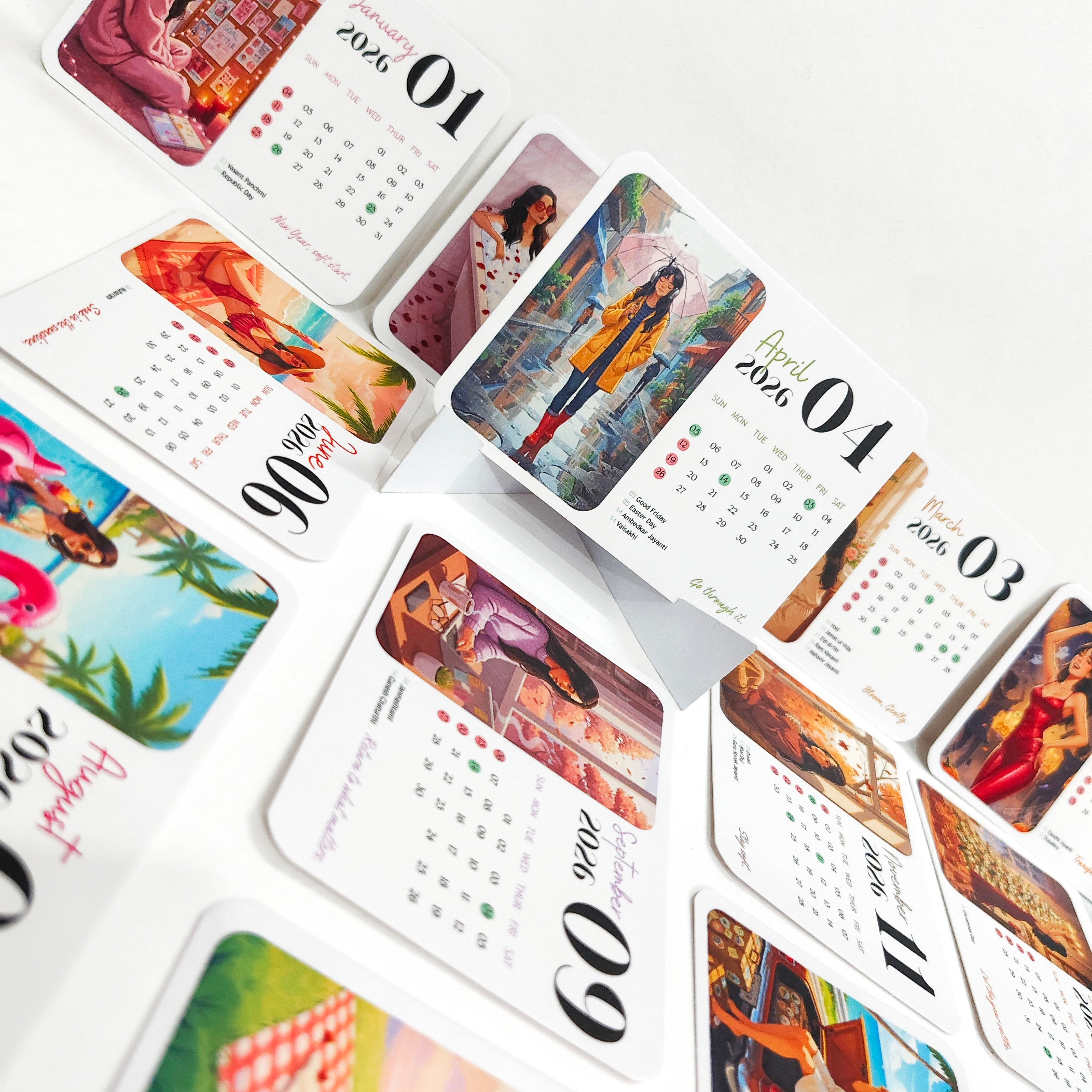 Just Girls Things 2026 Mini Desk Calendar – Daily Aesthetic & Self Care