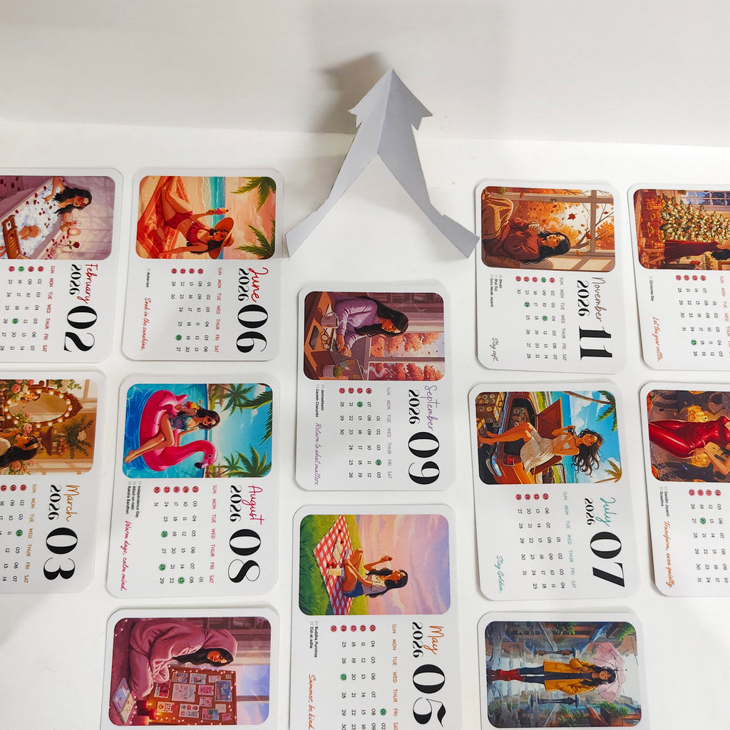 Just Girls Things 2026 Mini Desk Calendar – Daily Aesthetic & Self Care