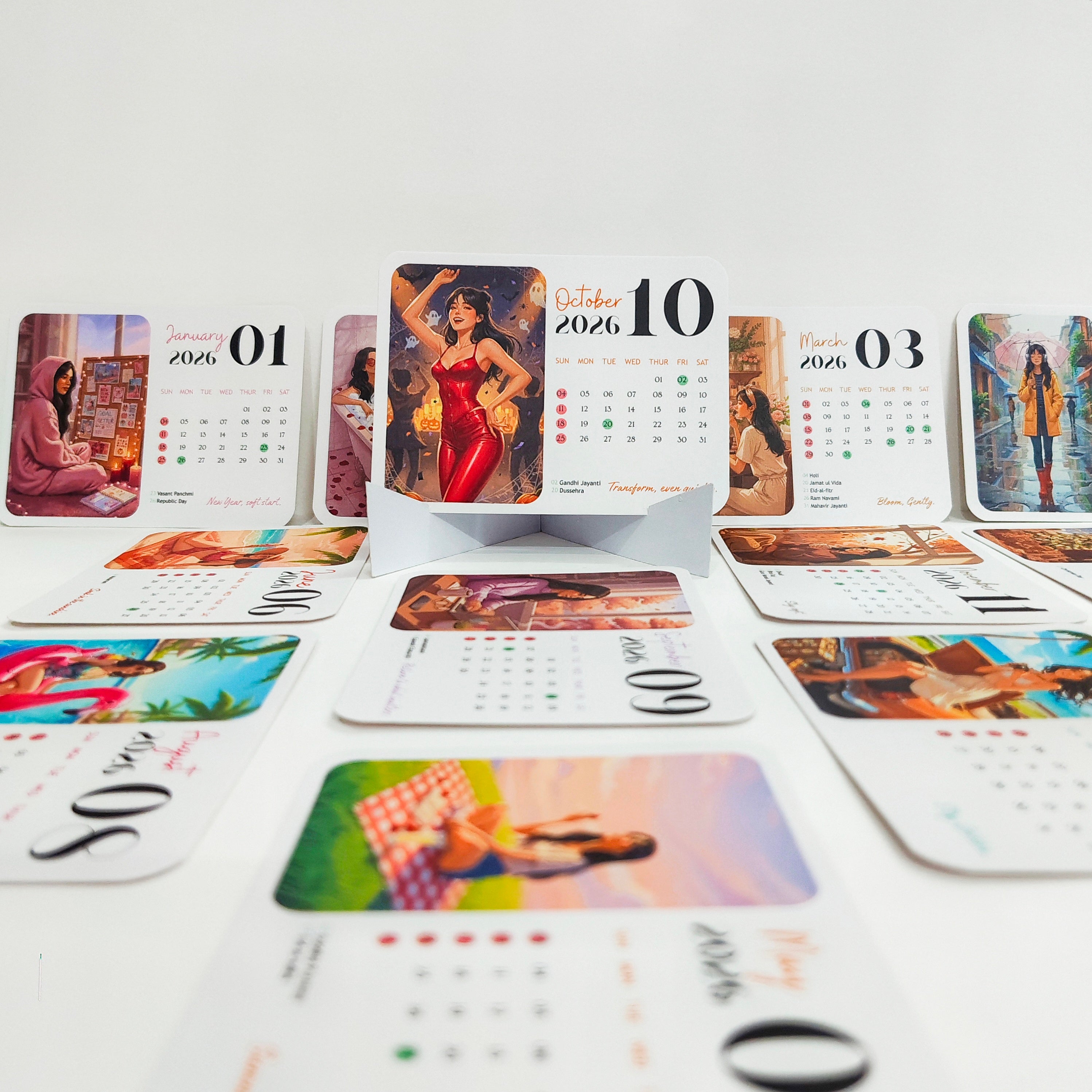 Just Girls Things 2026 Mini Desk Calendar – Daily Aesthetic & Self Care